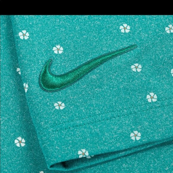 NIKE GOLF POLO Neptune Green Dri-Fit Vapor Micro Print XL - Picture 6 of 8